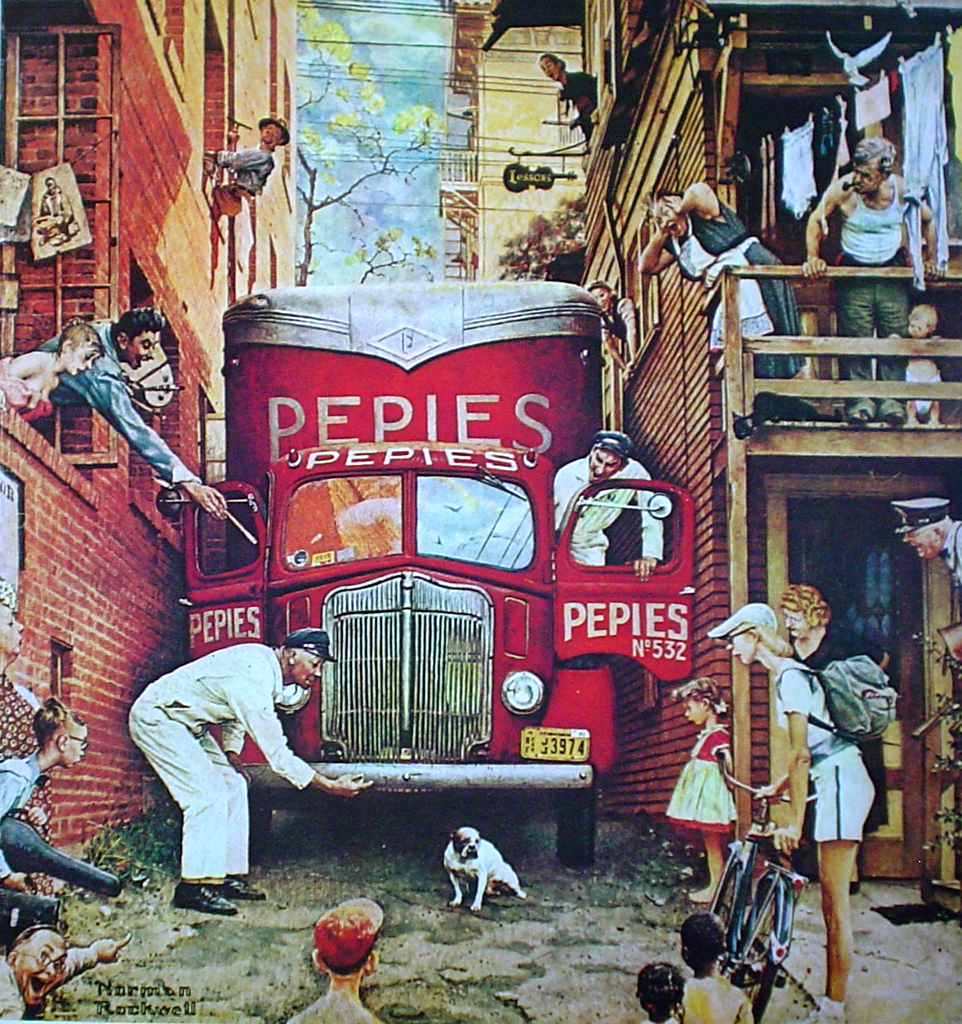 rockwell The Roadblock (sold) Kerrisdale Gallery